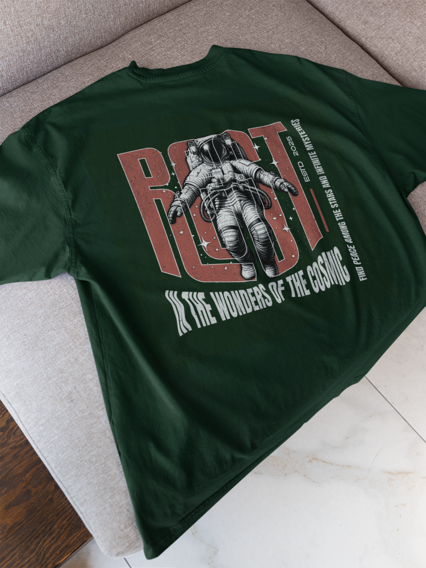 Oversize Unisex Green Tshirt - Cosmic Energy