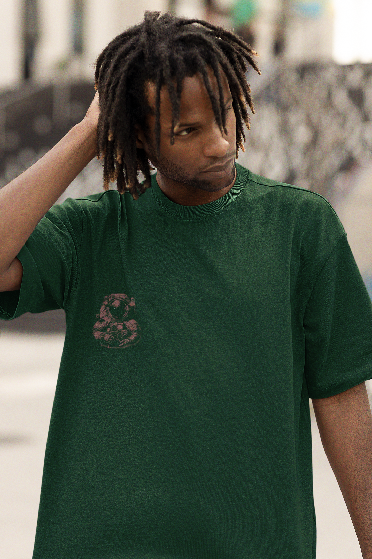 Oversize Unisex Green Tshirt - Cosmic Energy