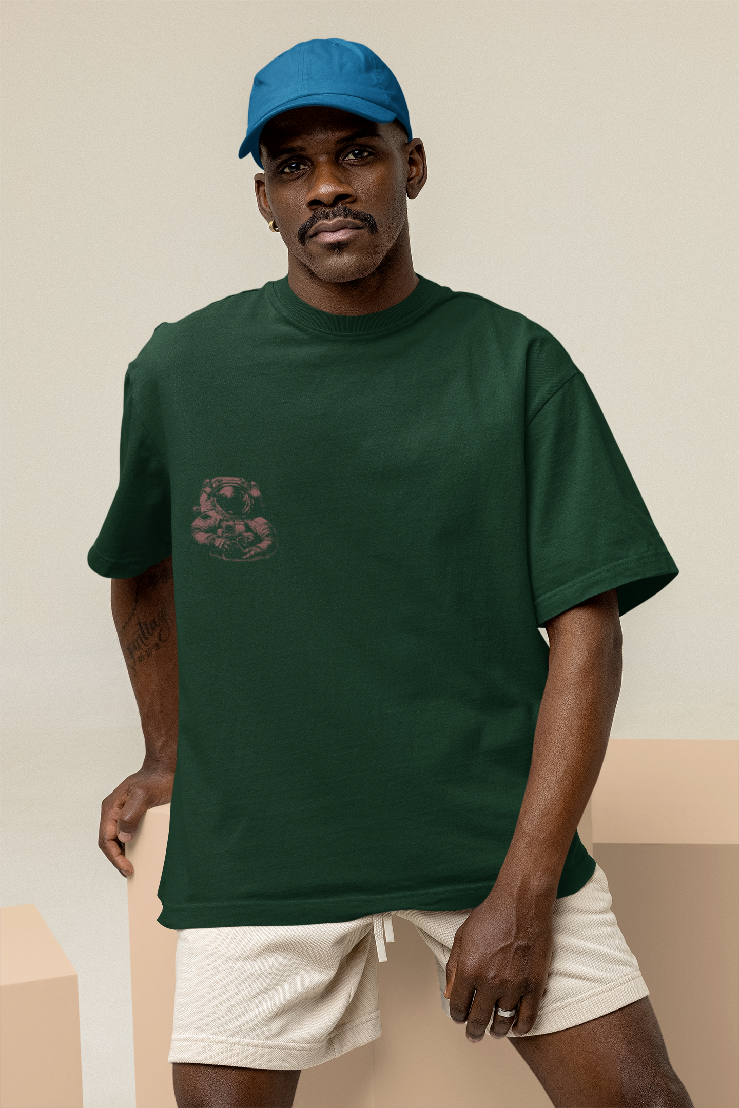Oversize Unisex Green Tshirt - Cosmic Energy